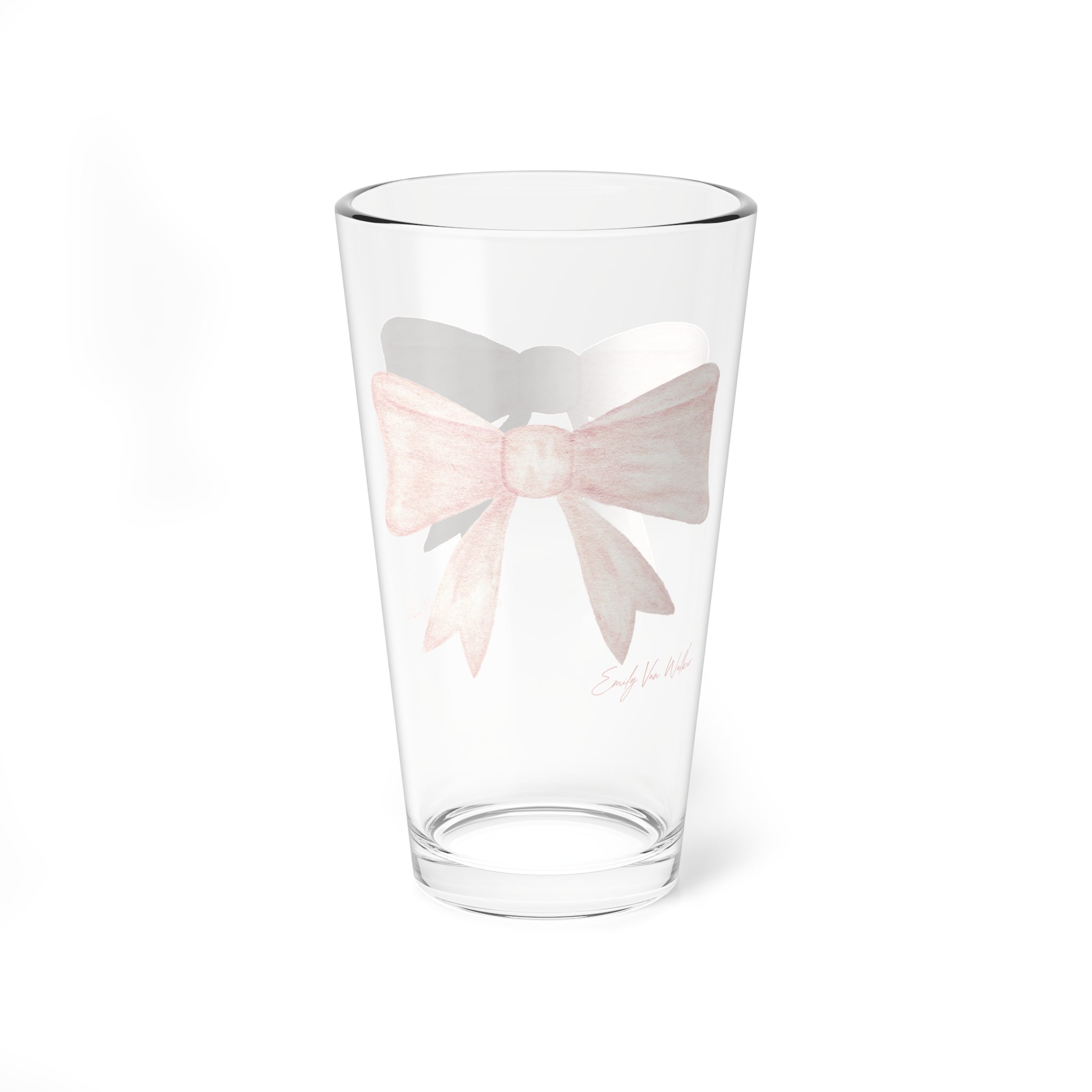 Pink Bow - Drinking Glass (16oz)